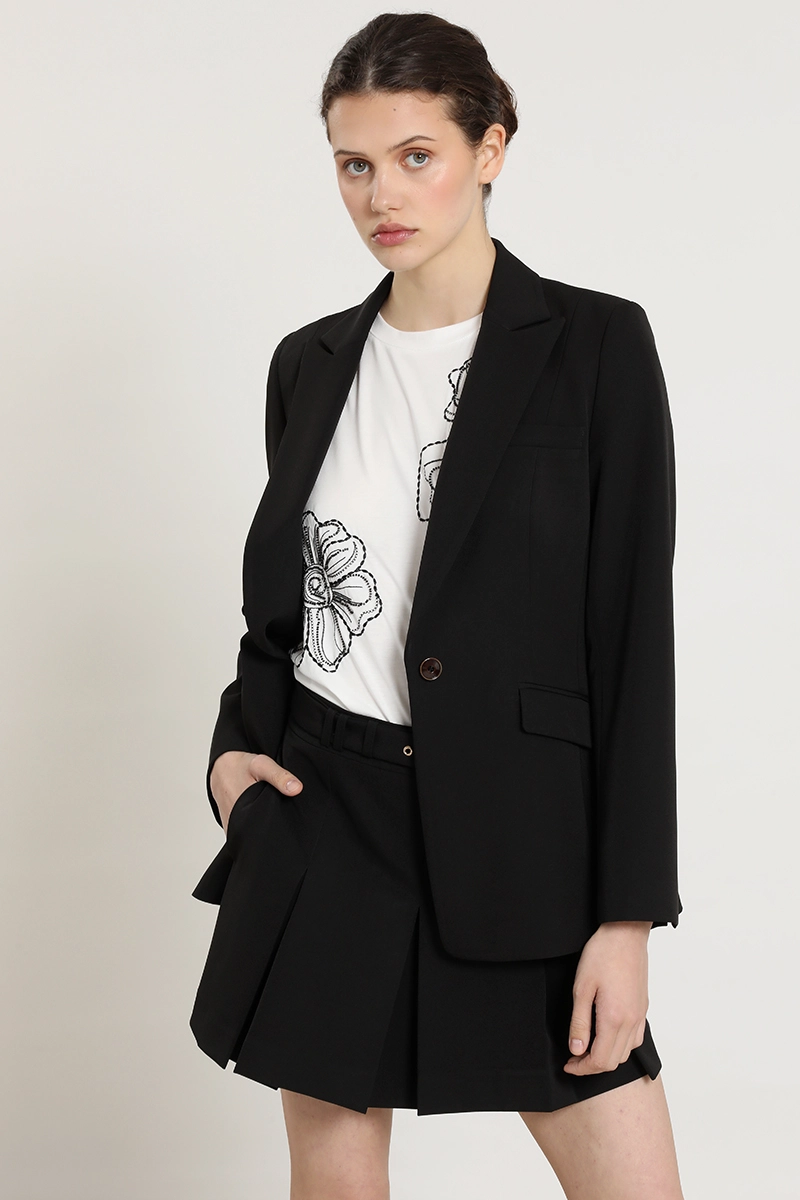 BLAZER ENTALLADO BASICO, NEGRO LIOLA - 4