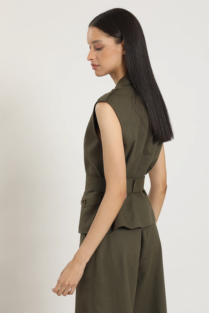CHAQUETA CARGO, LINO ALGODON, MILITAR LIOLA - 5