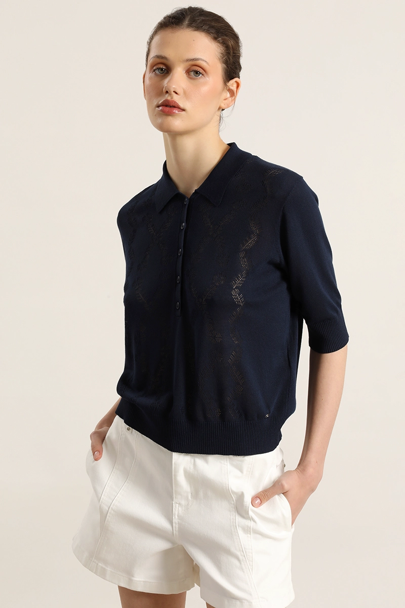 JERSEY PUNTO, CUELLO CAMISERO, AZUL LIOLA - 5