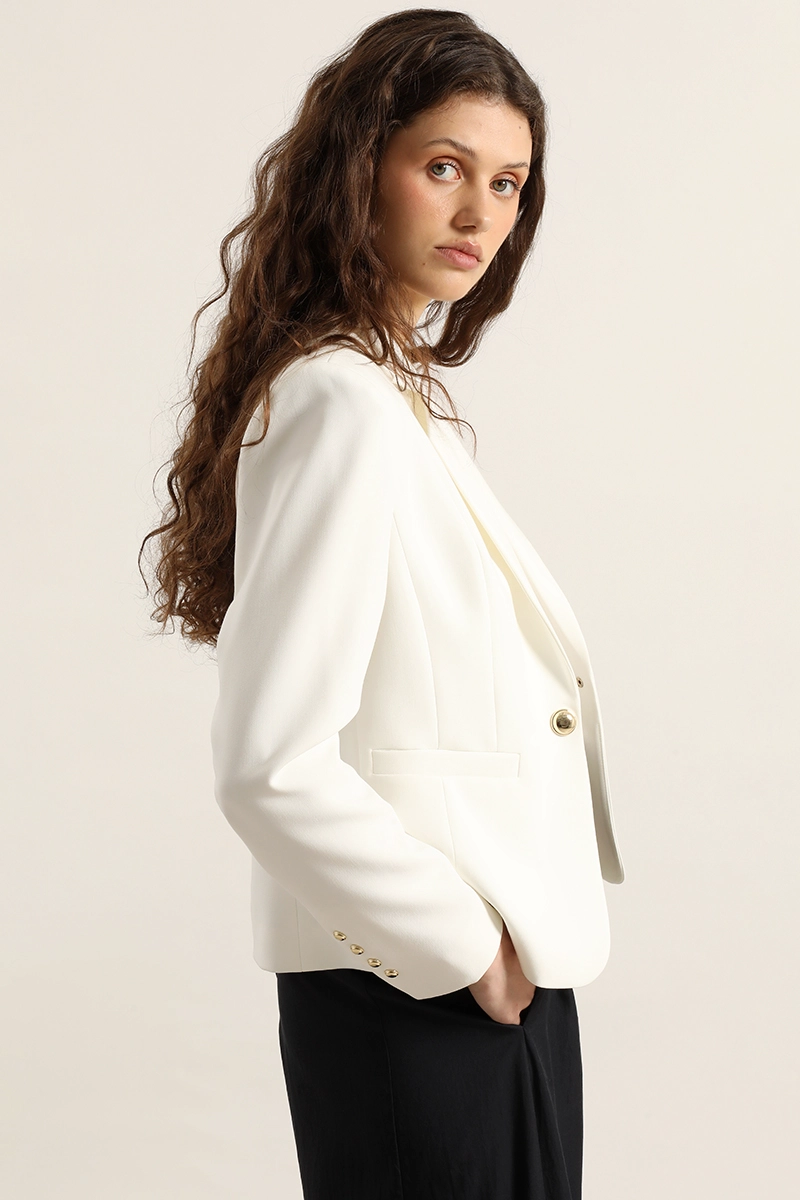 BLAZER BASICO ENTALLADO, CRUDO LIOLA - 3