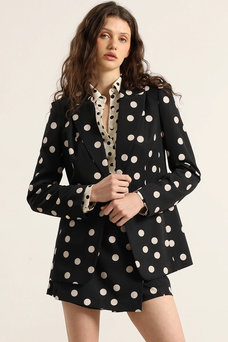 BLAZER ESTAMPADO LUNARES, BEIGE LIOLA - 1
