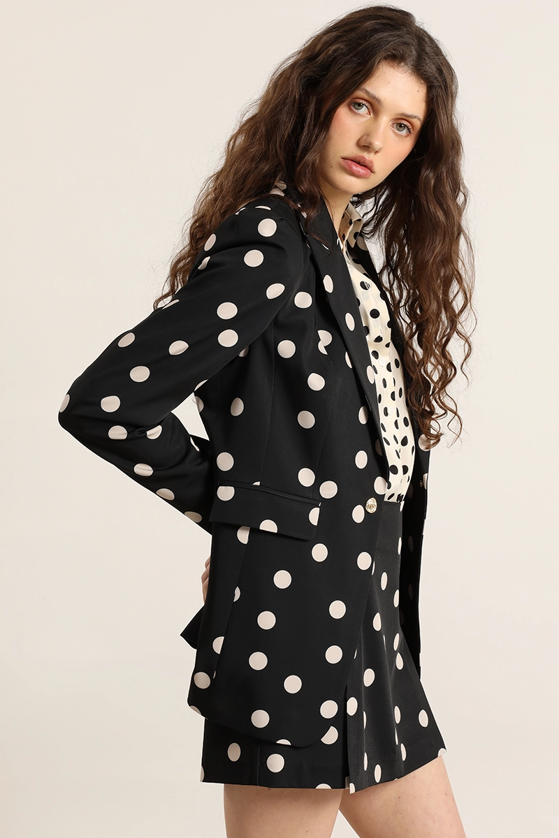 BLAZER ESTAMPADO LUNARES, BEIGE LIOLA - 3