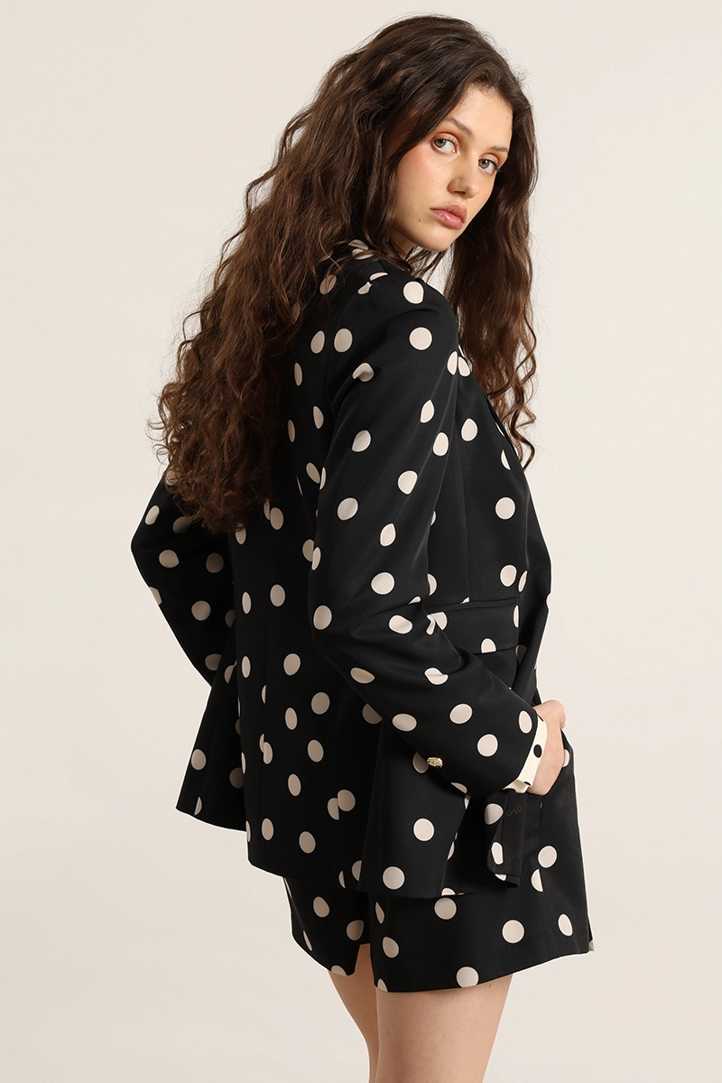 BLAZER ESTAMPADO LUNARES, BEIGE LIOLA - 4