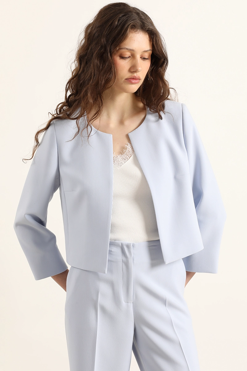 CHAQUETA CROPPED DE TOPE, CELESTE LIOLA - 5