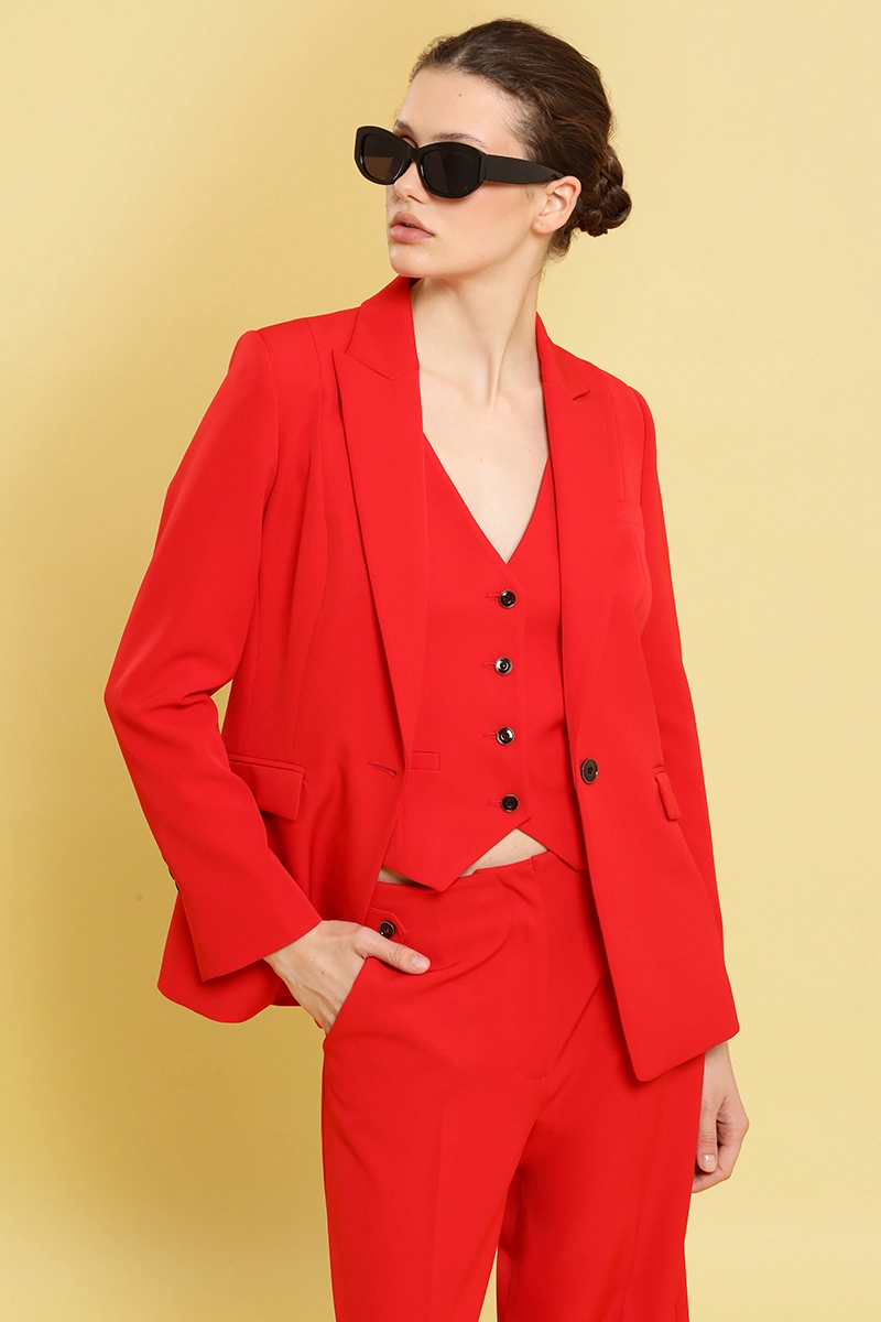 BLAZER ENTALLADO BASICO, ROJO LIOLA - 1