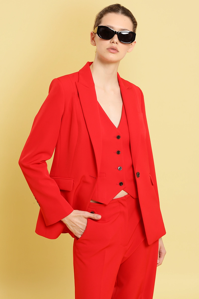 BLAZER ENTALLADO BASICO, ROJO LIOLA - 4