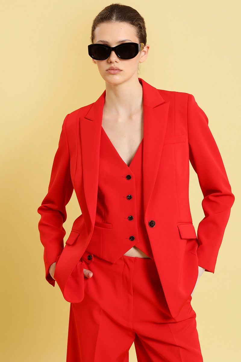 BLAZER ENTALLADO BASICO, ROJO LIOLA - 5