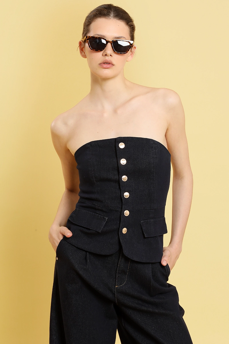 TOP DENIM BROCHES, INDIGO LIOLA - 1