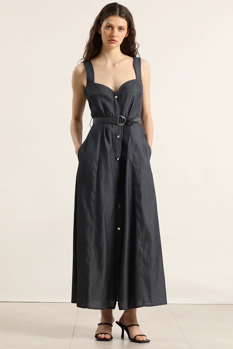 VESTIDO MIDI EFECTO DENIM, INDIGO LIOLA - 3