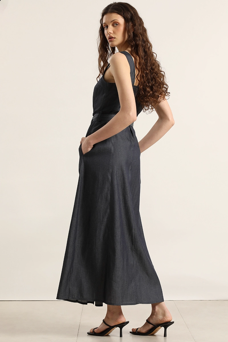 VESTIDO MIDI EFECTO DENIM, INDIGO LIOLA - 5