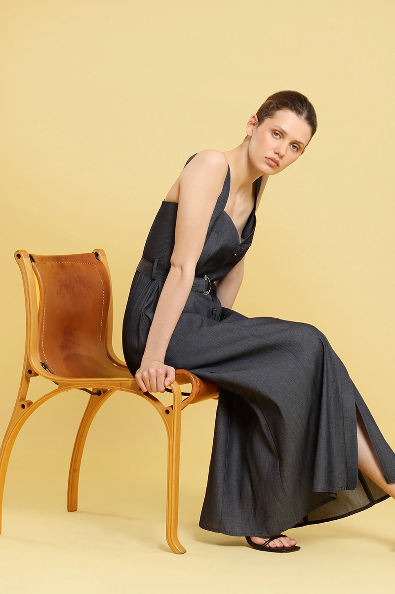 VESTIDO MIDI EFECTO DENIM, INDIGO LIOLA - 7