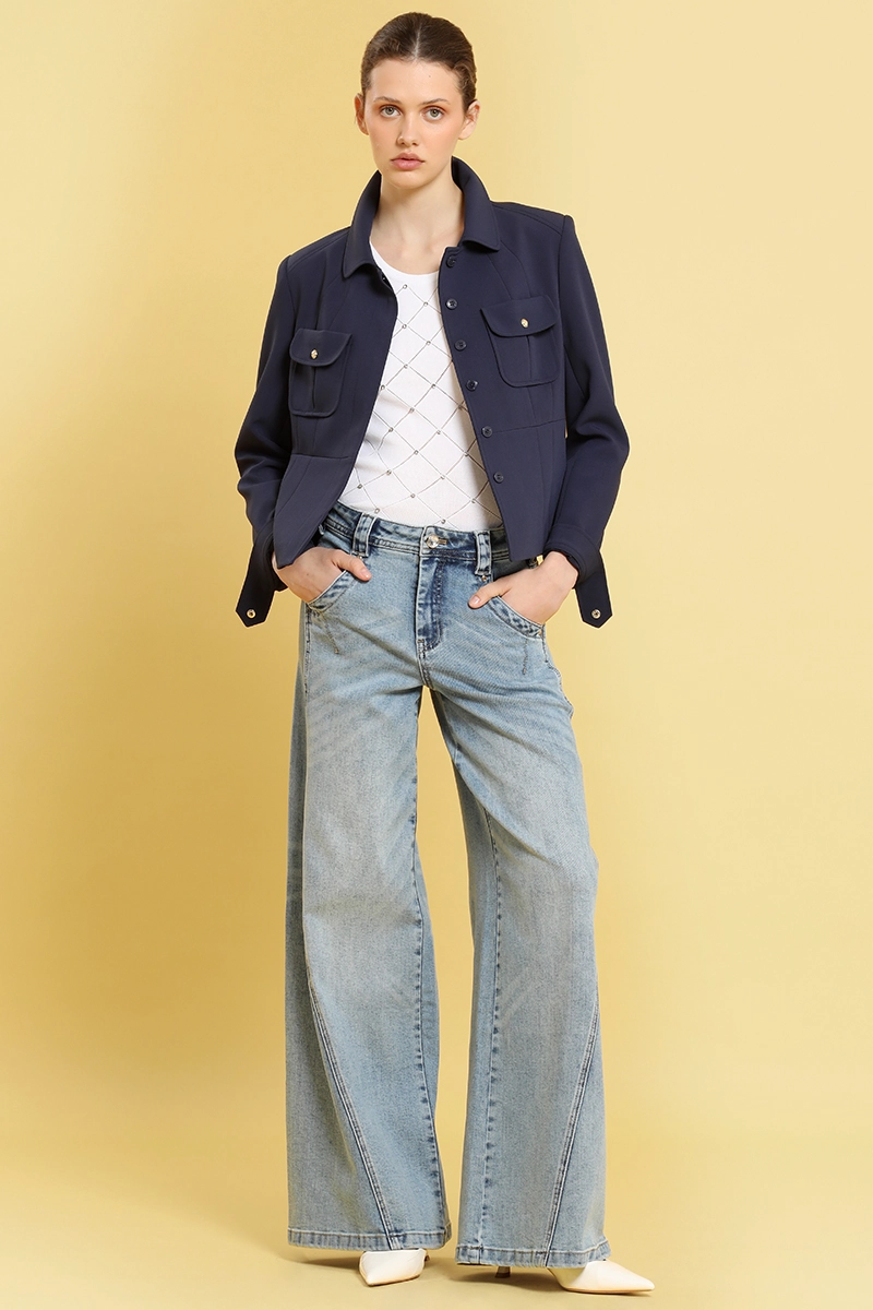 JEANS PALAZZO, TIRO ALTO, CELESTE LIOLA - 1