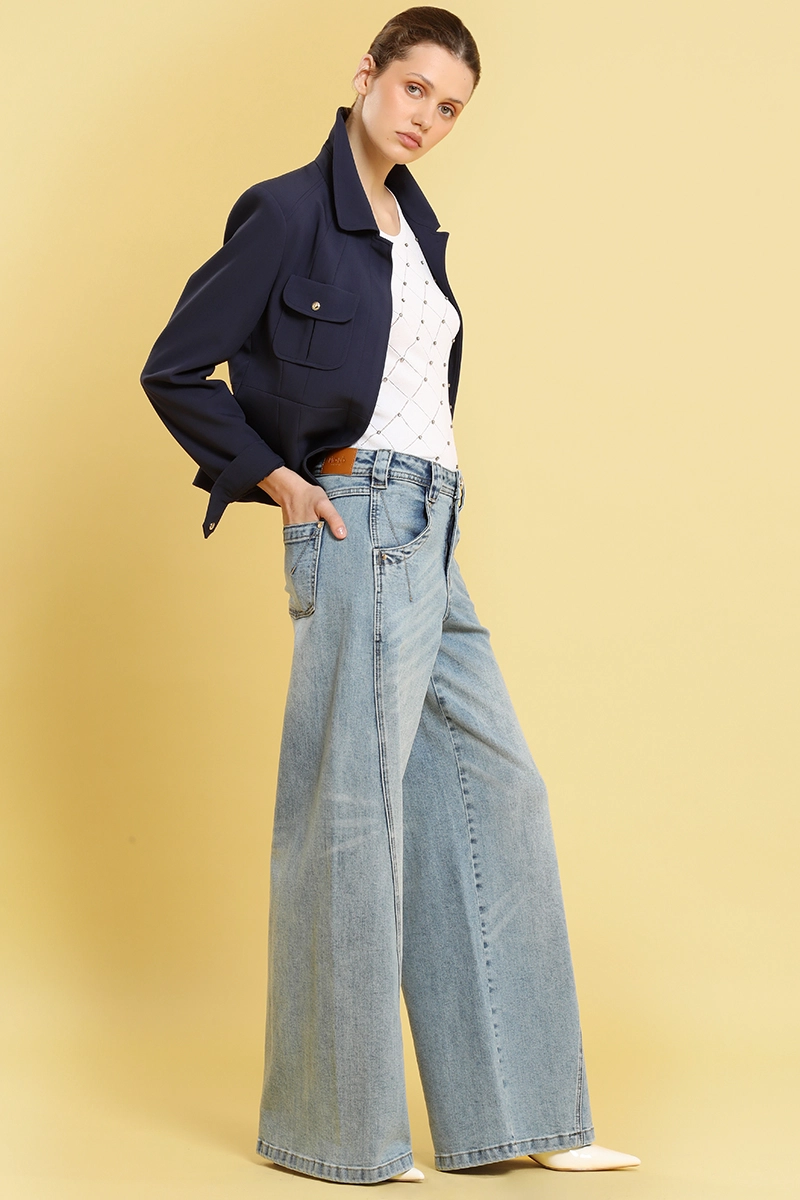 JEANS PALAZZO, TIRO ALTO, CELESTE LIOLA - 5