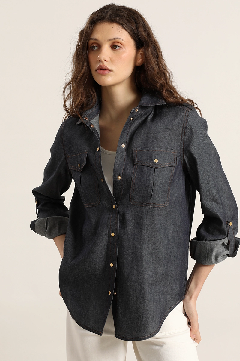 BLUSA EFECTO DENIM, INDIGO LIOLA - 1