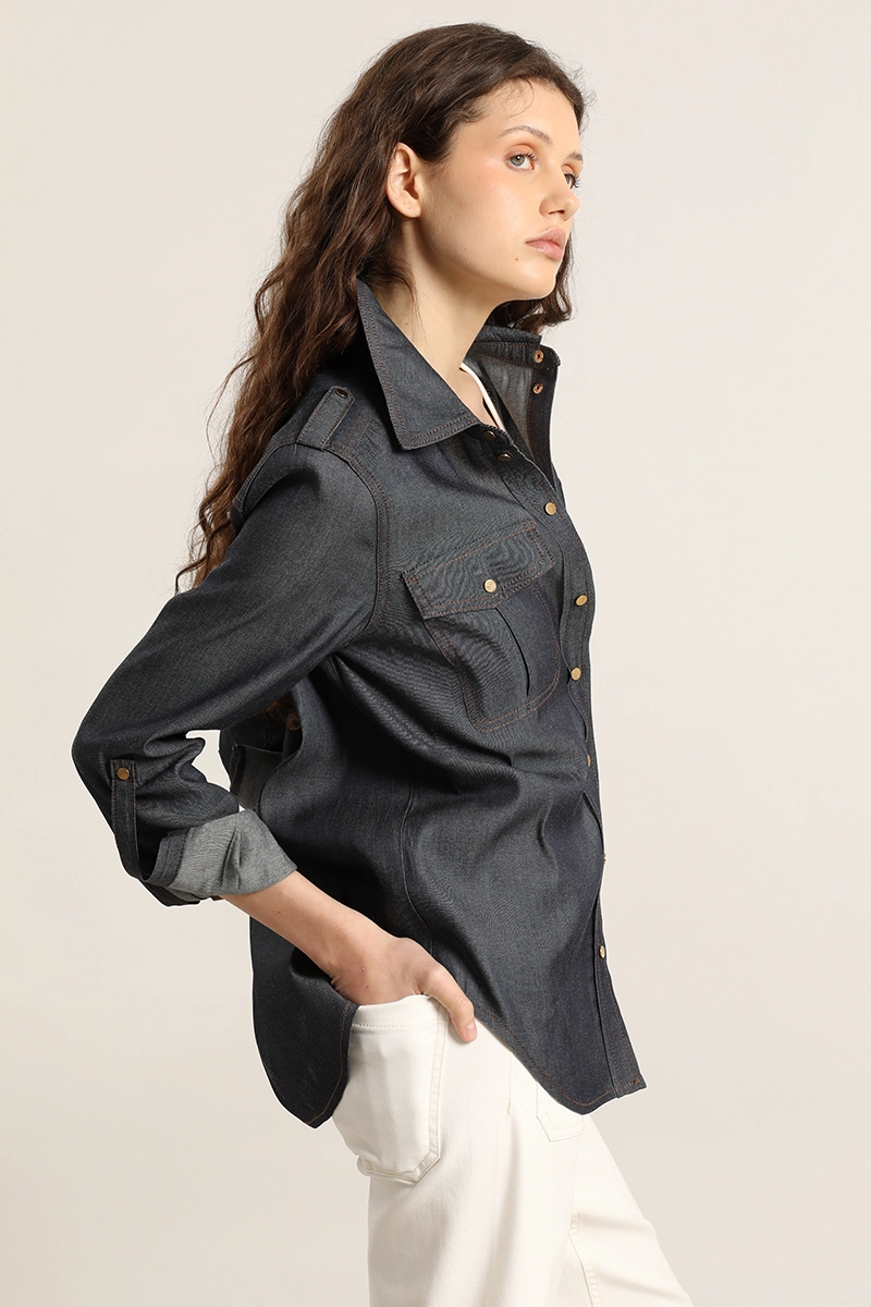 BLUSA EFECTO DENIM, INDIGO LIOLA - 3
