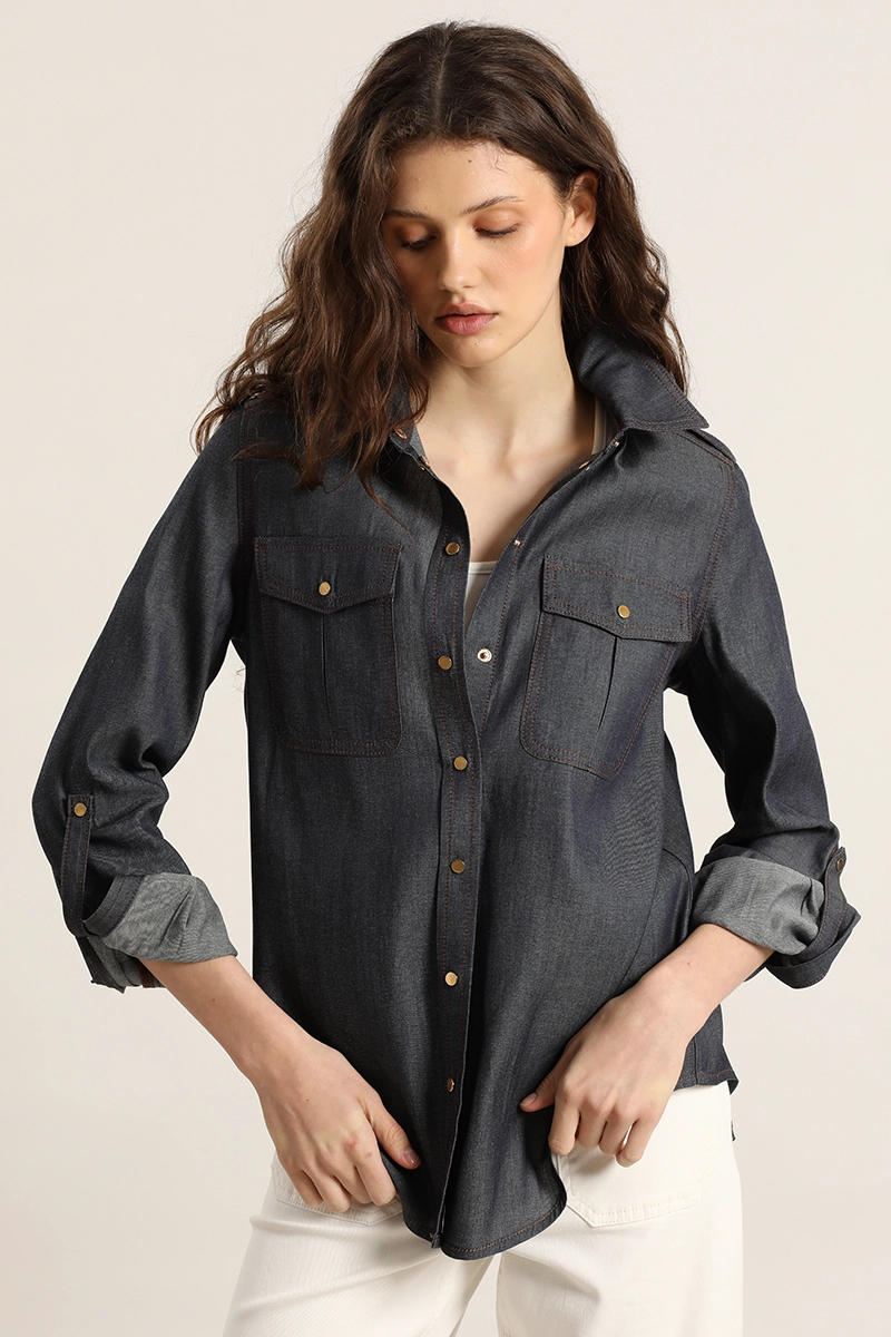 BLUSA EFECTO DENIM, INDIGO LIOLA - 4
