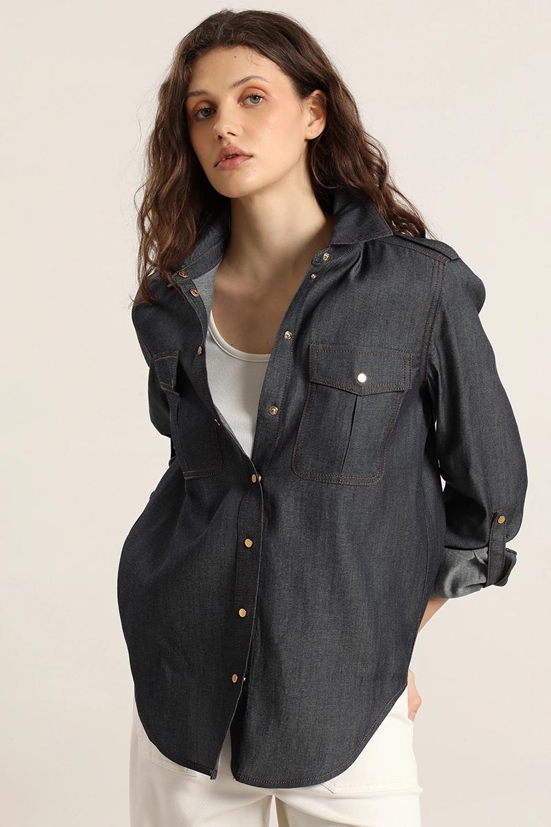 BLUSA EFECTO DENIM, INDIGO LIOLA - 5