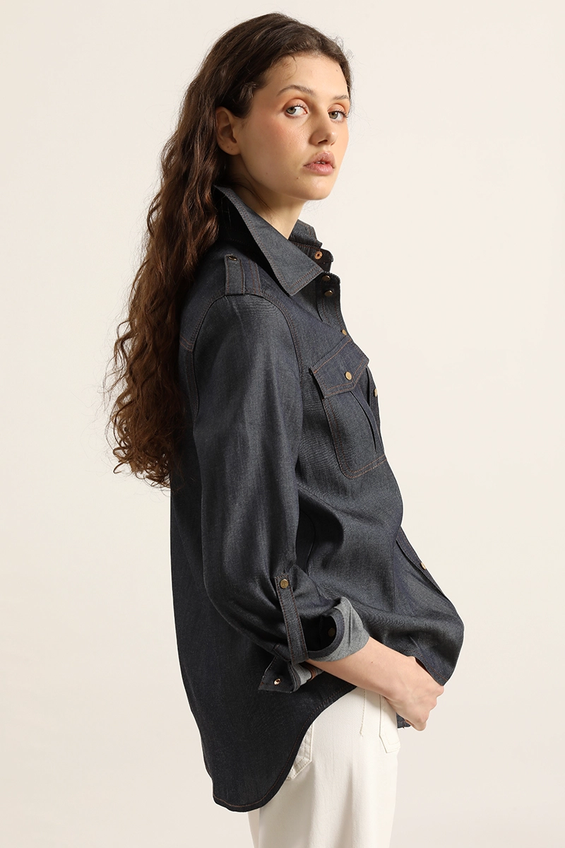 BLUSA EFECTO DENIM, INDIGO LIOLA - 7