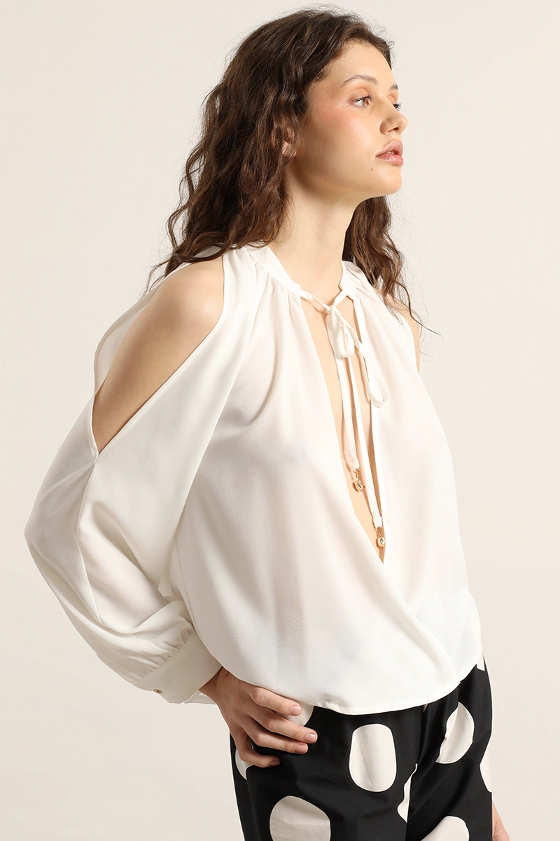 BLUSA ABERTURA EN HOMBROS, CRUDO LIOLA - 5