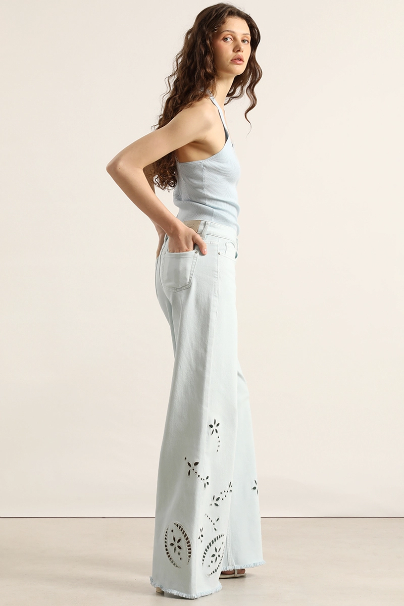 JEANS COLOR PALAZZO, BORDADO, CELESTE LIOLA - 3