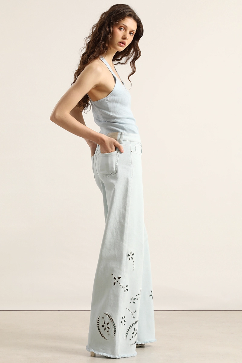 JEANS COLOR PALAZZO, BORDADO, CELESTE LIOLA - 6