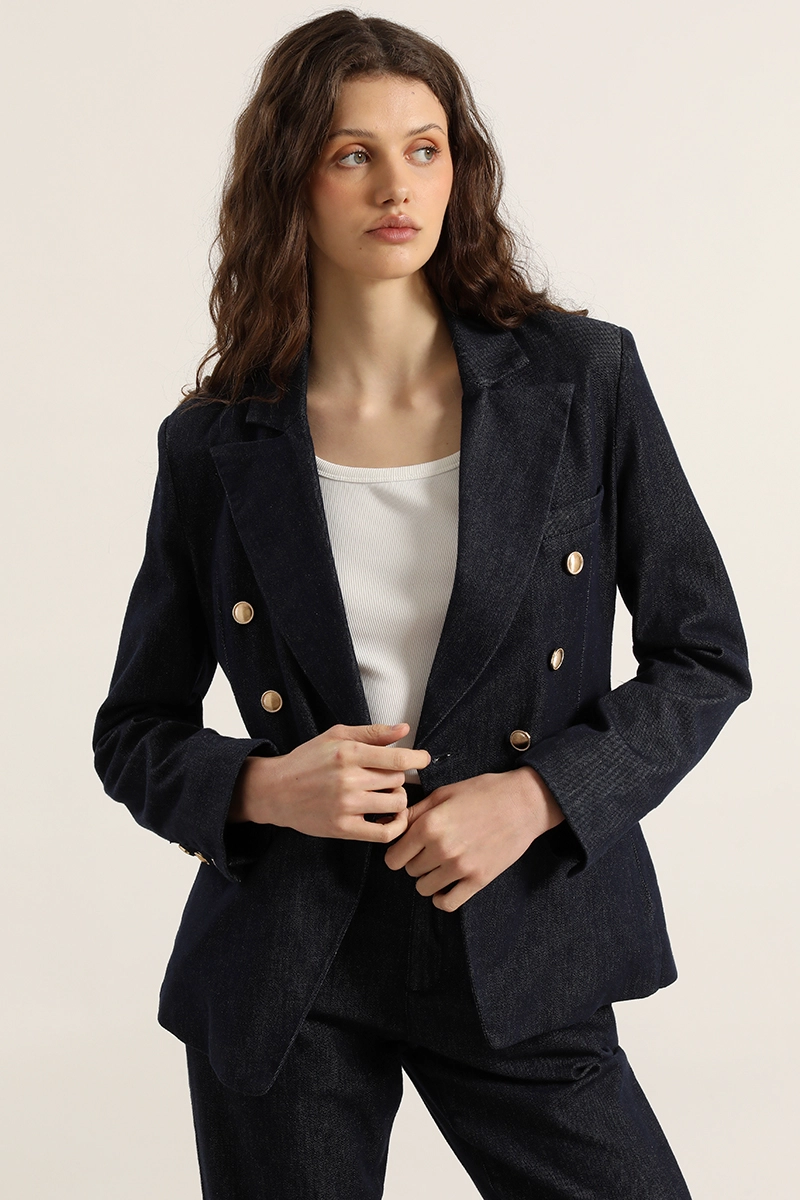 BLAZER DENIM, CRUZADO, INDIGO LIOLA - 1