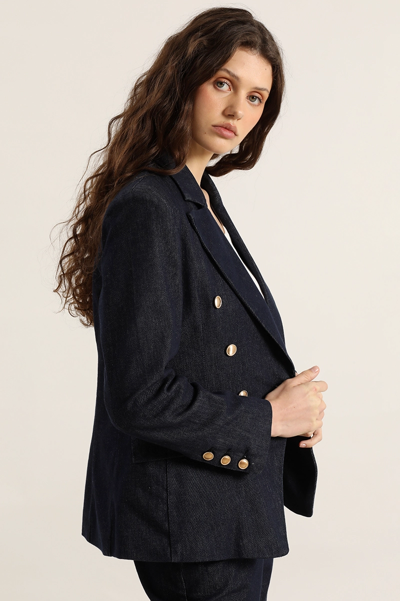 BLAZER DENIM, CRUZADO, INDIGO LIOLA - 3