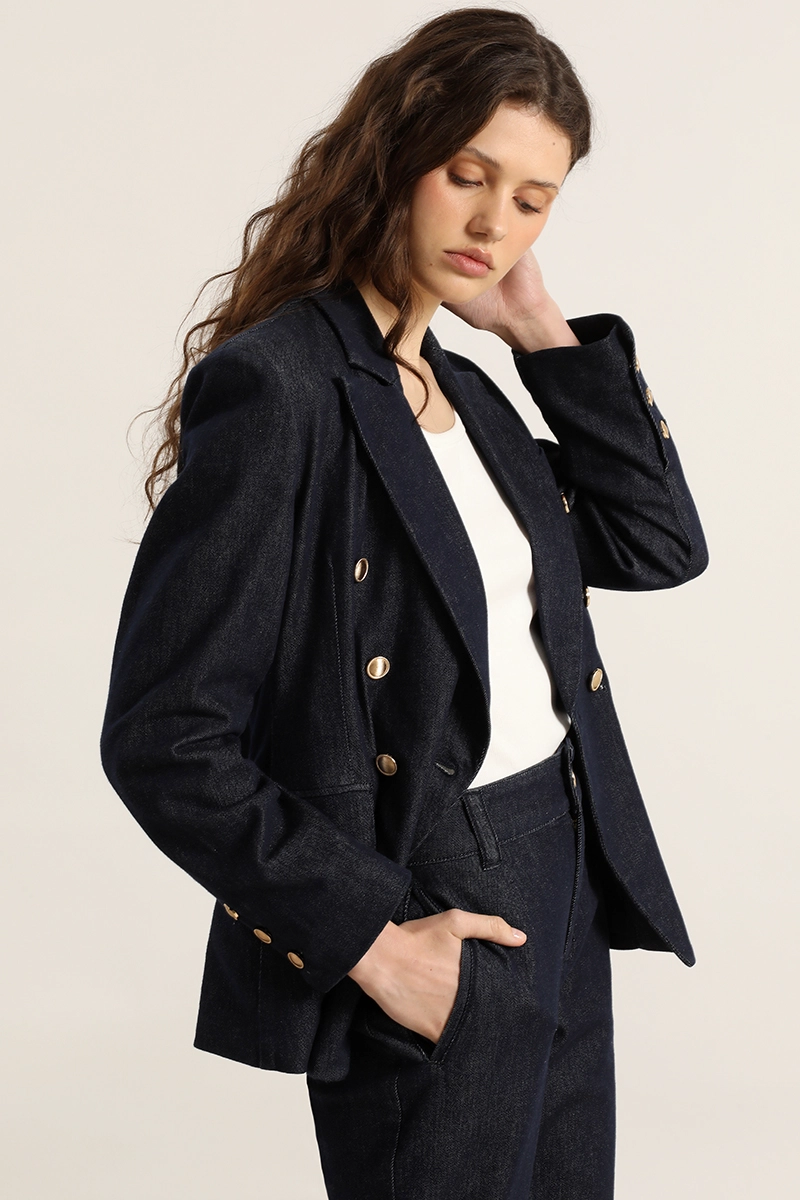 BLAZER DENIM, CRUZADO, INDIGO LIOLA - 5