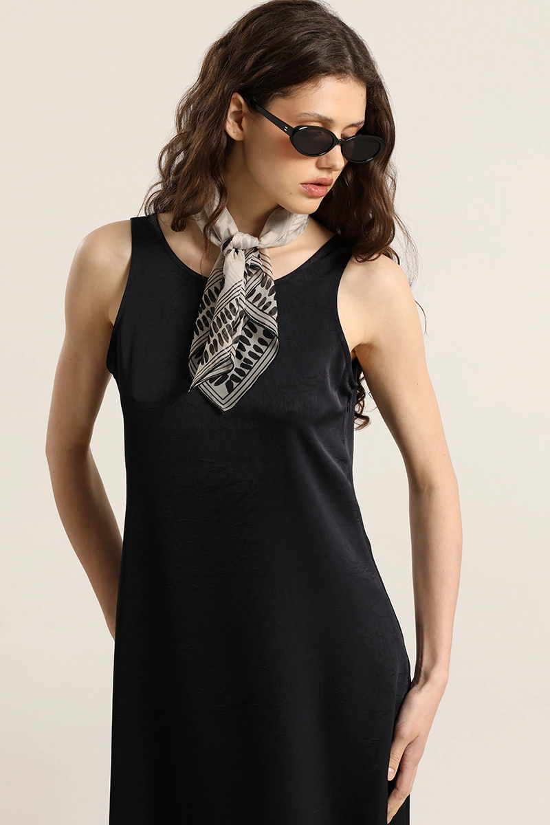 VESTIDO MAXI SATINADO, AZUL MARINO LIOLA - 7