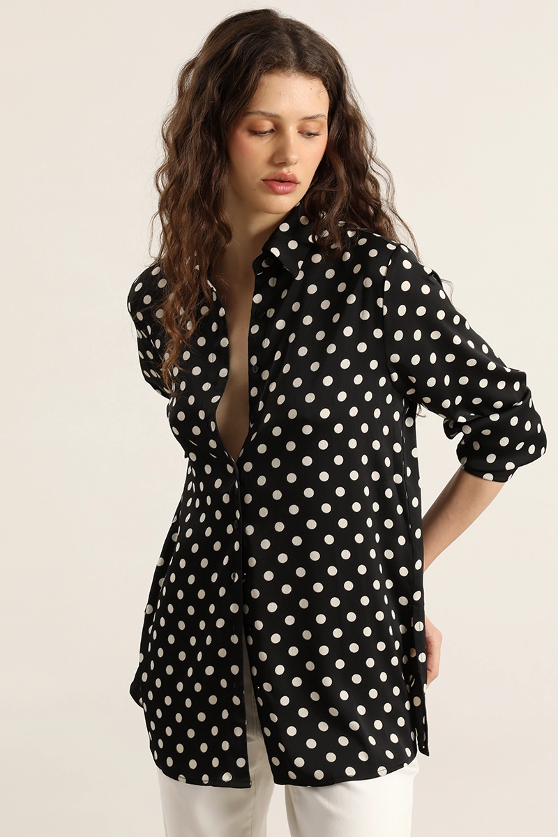BLUSA LUNARES LARGA, NEGRO LIOLA - 1