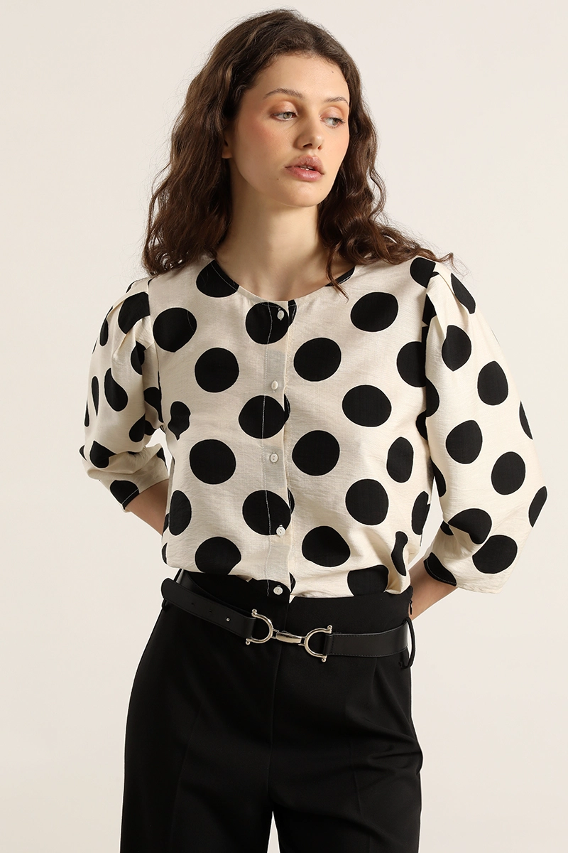 BLUSA LUNARES GRANDES, BEIGE LIOLA - 6