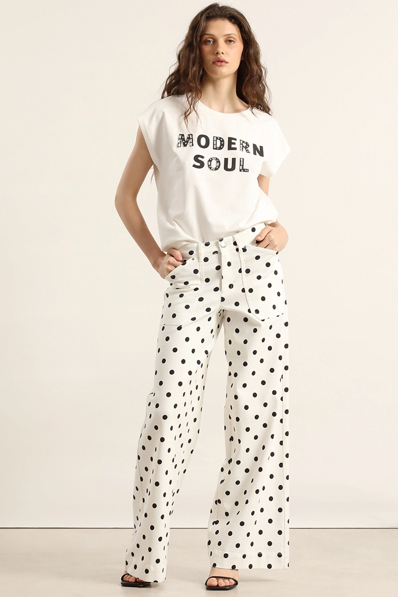 PANTALON PALAZZO, LUNARES, CRUDO LIOLA - 4