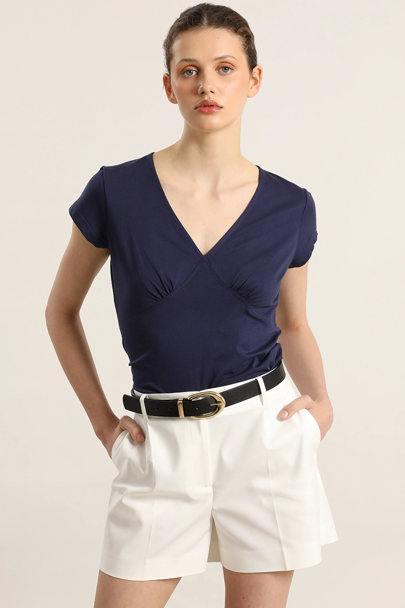 POLERA ALGODON, BORDADO ANCLA, AZUL LIOLA Azul marino S