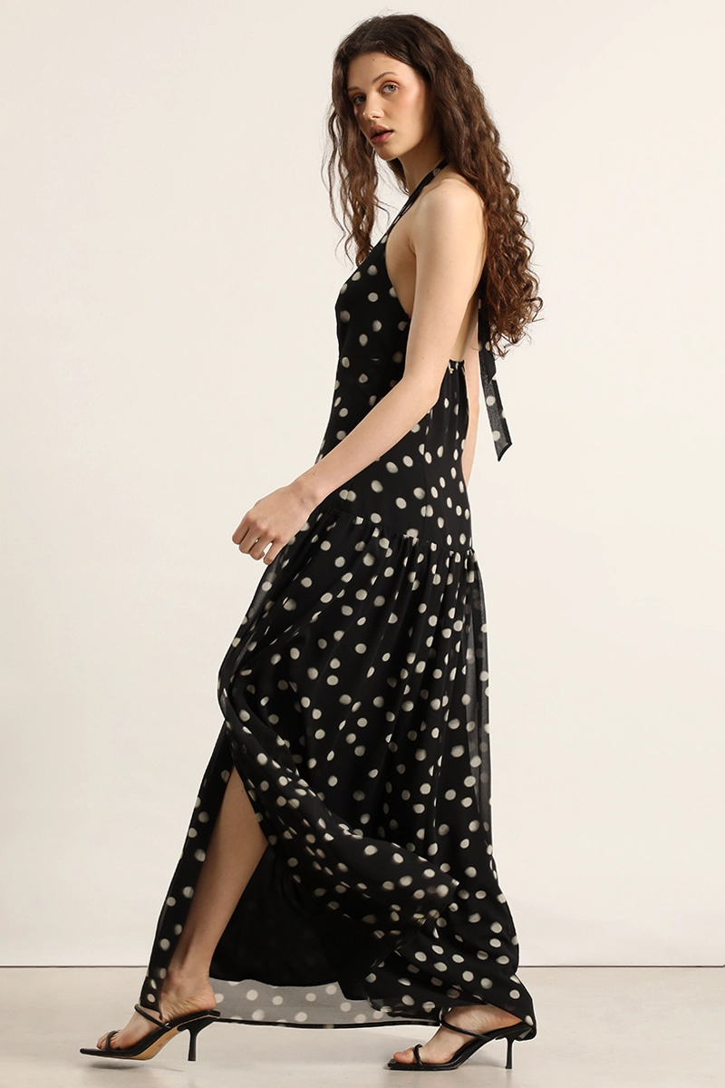 VESTIDO MAXI, LUNARES, NEGRO LIOLA - 5