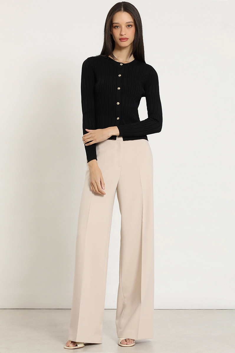 CARDIGAN PUNTO, BOTON FANTASIA, NEGRO LIOLA - 2