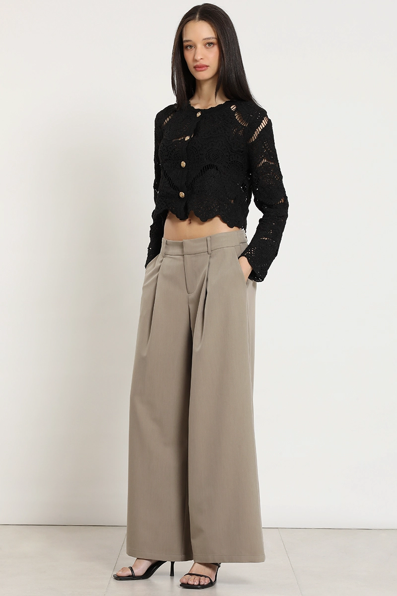 CARDIGAN PUNTO, MACRAME FANTASIA, NEGRO LIOLA - 3