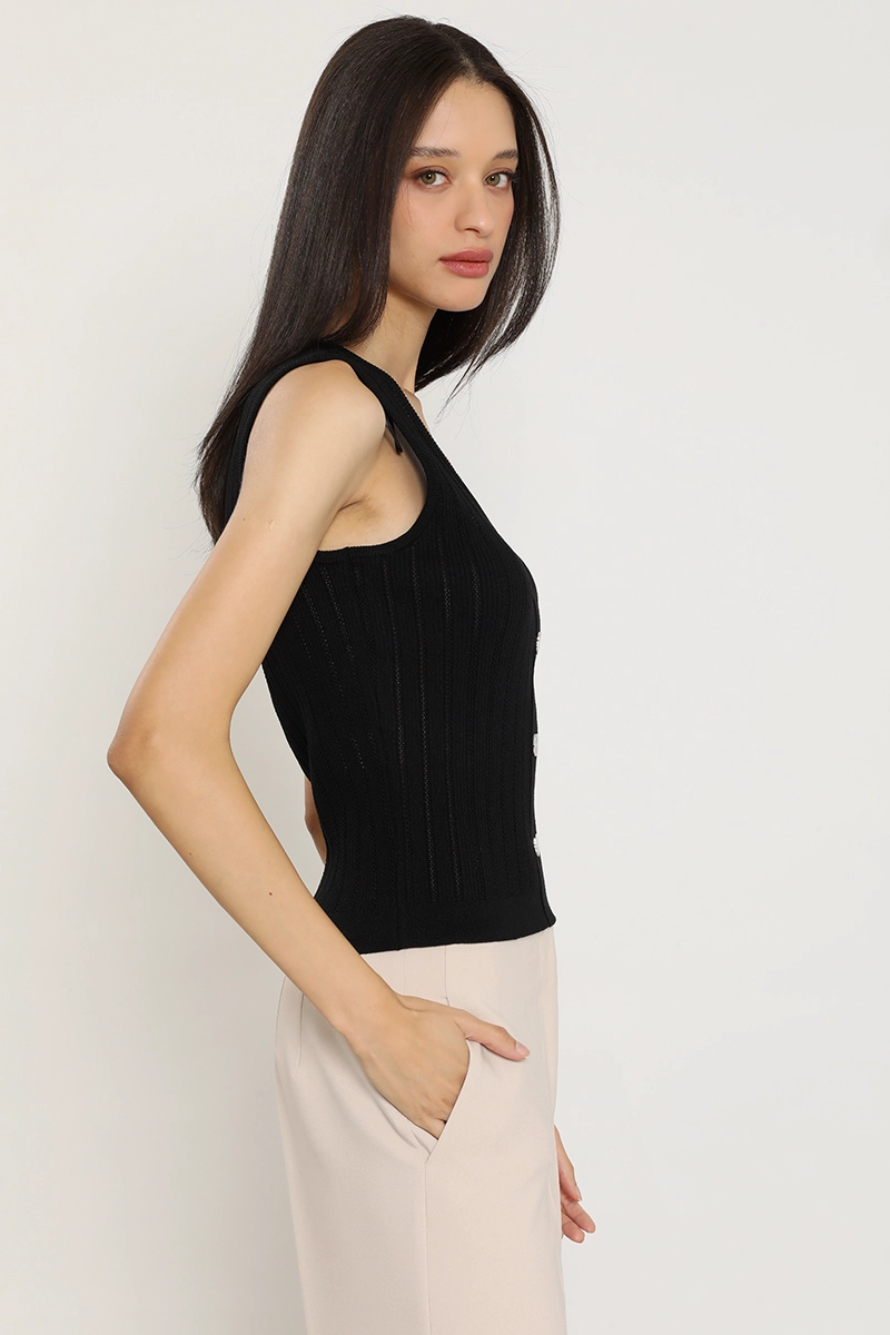 TOP PUNTO, BOTON DECORATIVO, NEGRO LIOLA - 4