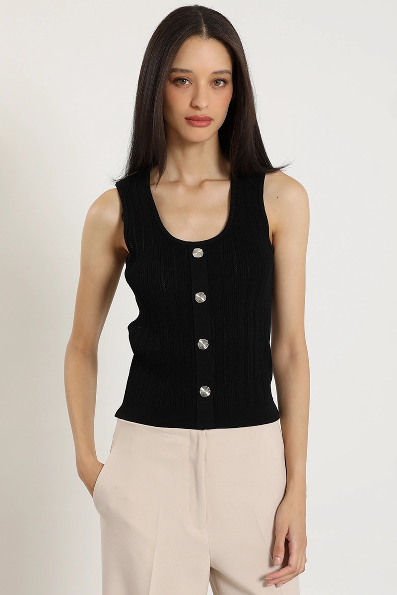 TOP PUNTO, BOTON DECORATIVO, NEGRO LIOLA - 6