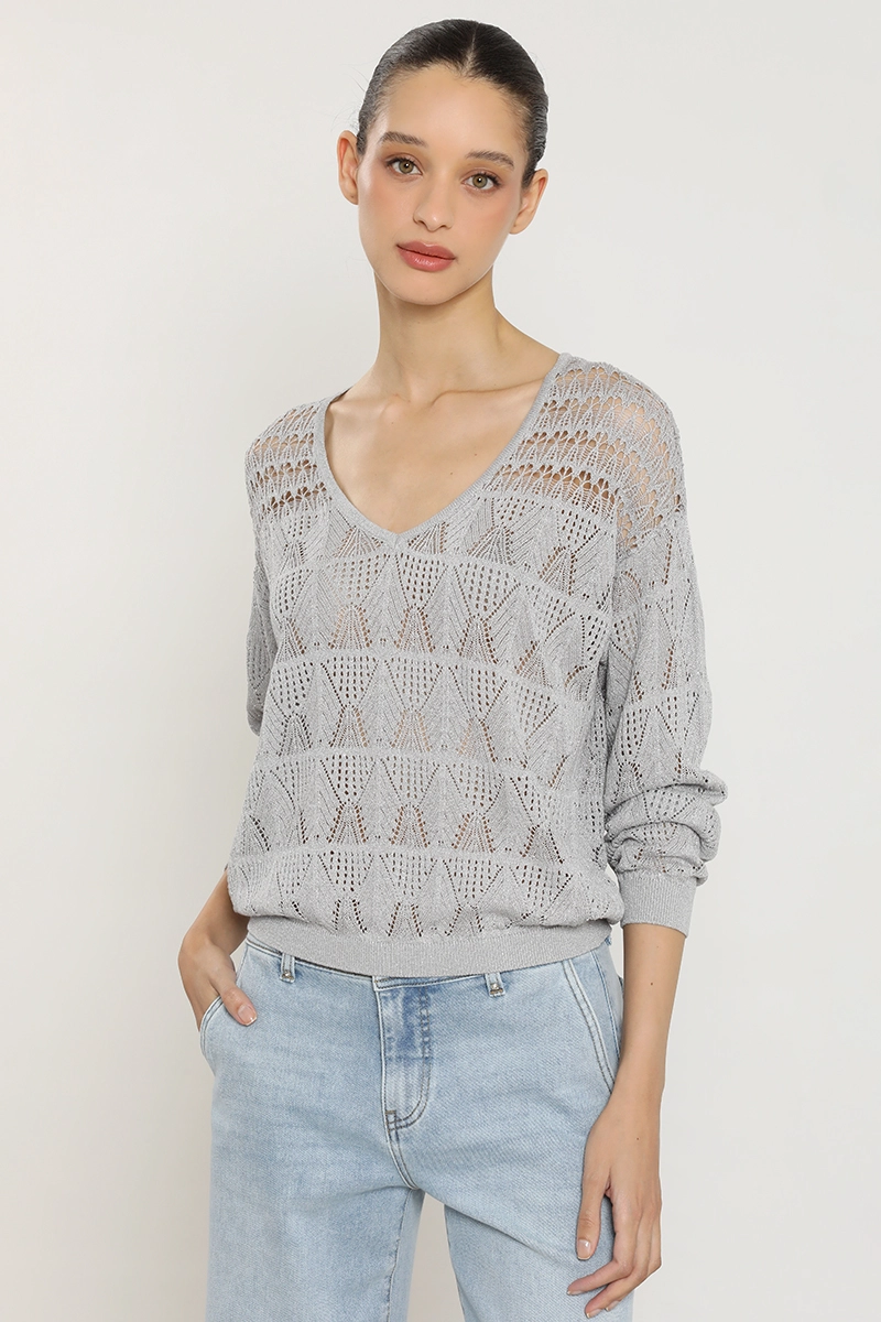 SWEATER PUNTO, FANTASIA TRANSPARENTE, PLATEADO LIOLA - 2