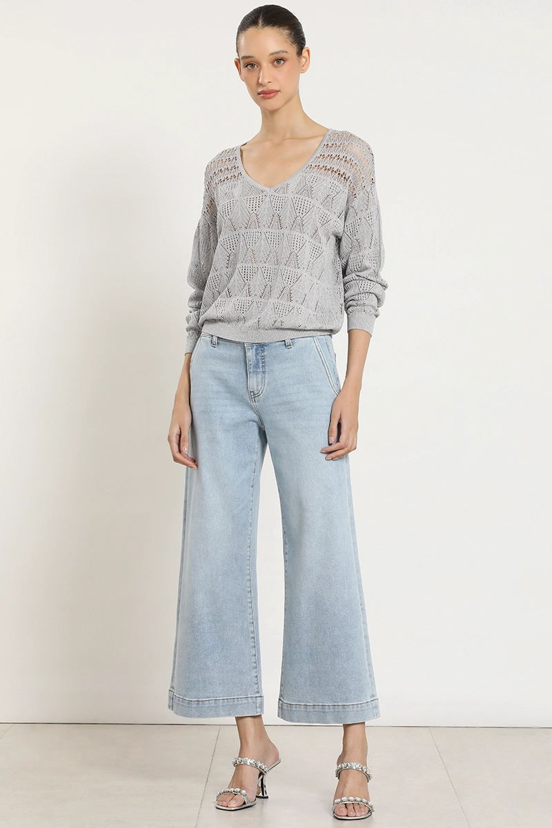 SWEATER PUNTO, FANTASIA TRANSPARENTE, PLATEADO LIOLA - 3