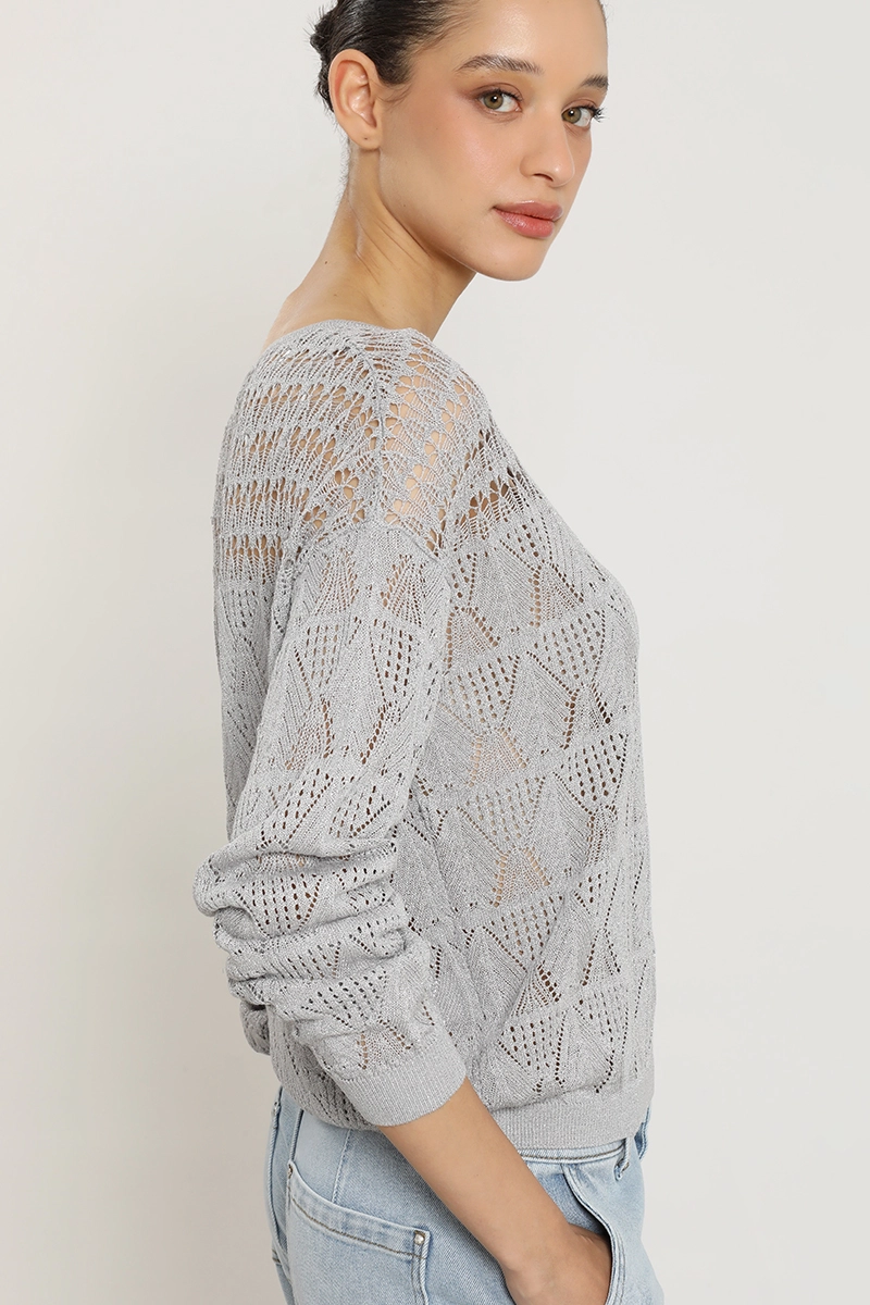 SWEATER PUNTO, FANTASIA TRANSPARENTE, PLATEADO LIOLA - 4