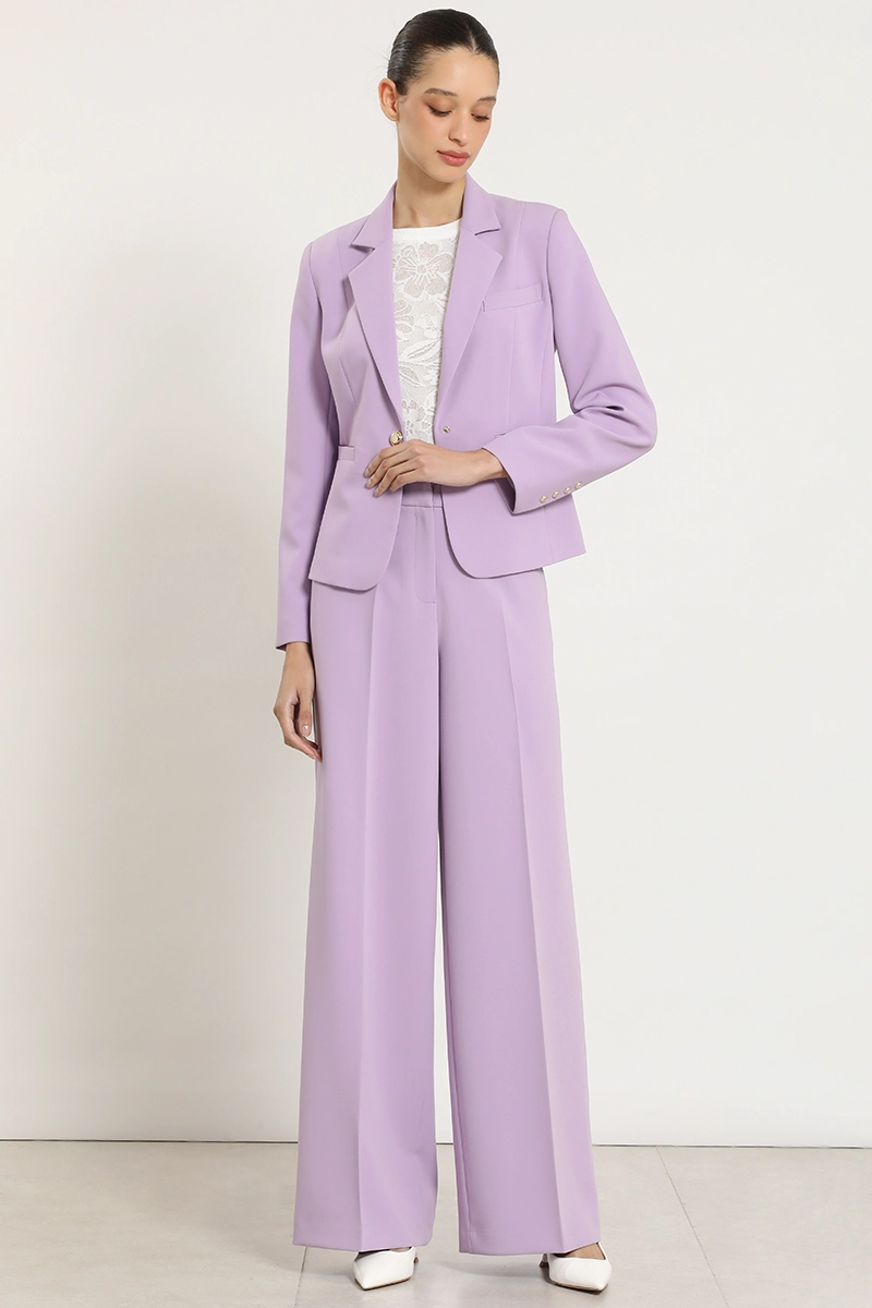 PANTALON ANCHO CON CADENA, LILA LIOLA - 1