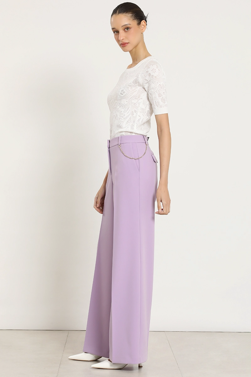 PANTALON ANCHO CON CADENA, LILA LIOLA - 3