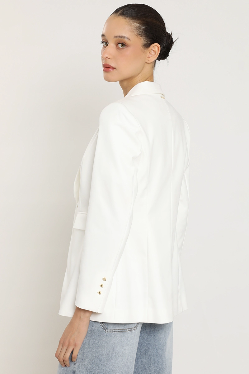 BLAZER ENTALLADO CUELLO SMOKING, CRUDO LIOLA - 5