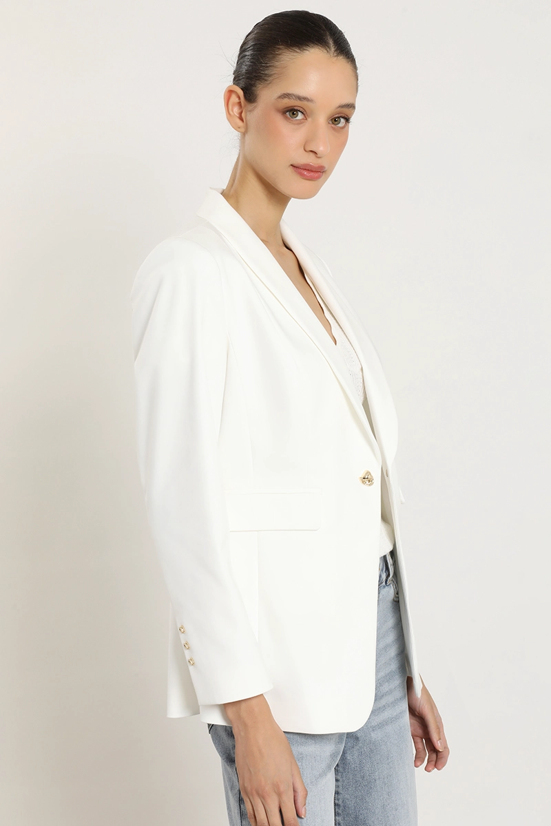 BLAZER ENTALLADO CUELLO SMOKING, CRUDO LIOLA - 6