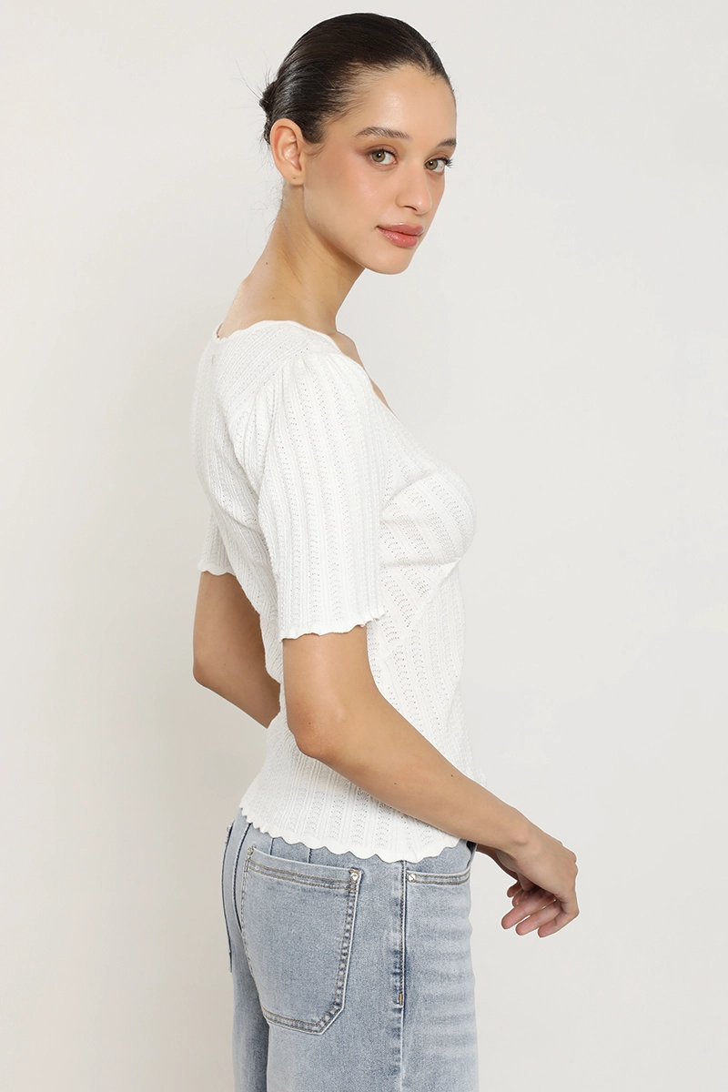 POLERA PUNTO, ESCOTE V, CRUDO LIOLA - 6