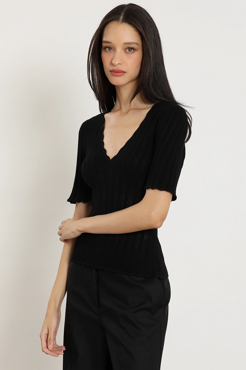 TOP PUNTO, ESCOTE V, NEGRO LIOLA - 3