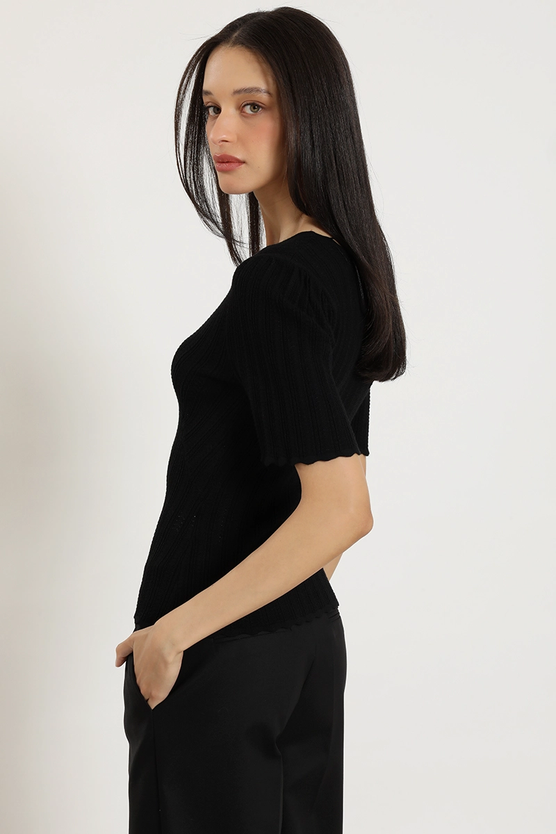 TOP PUNTO, ESCOTE V, NEGRO LIOLA - 5