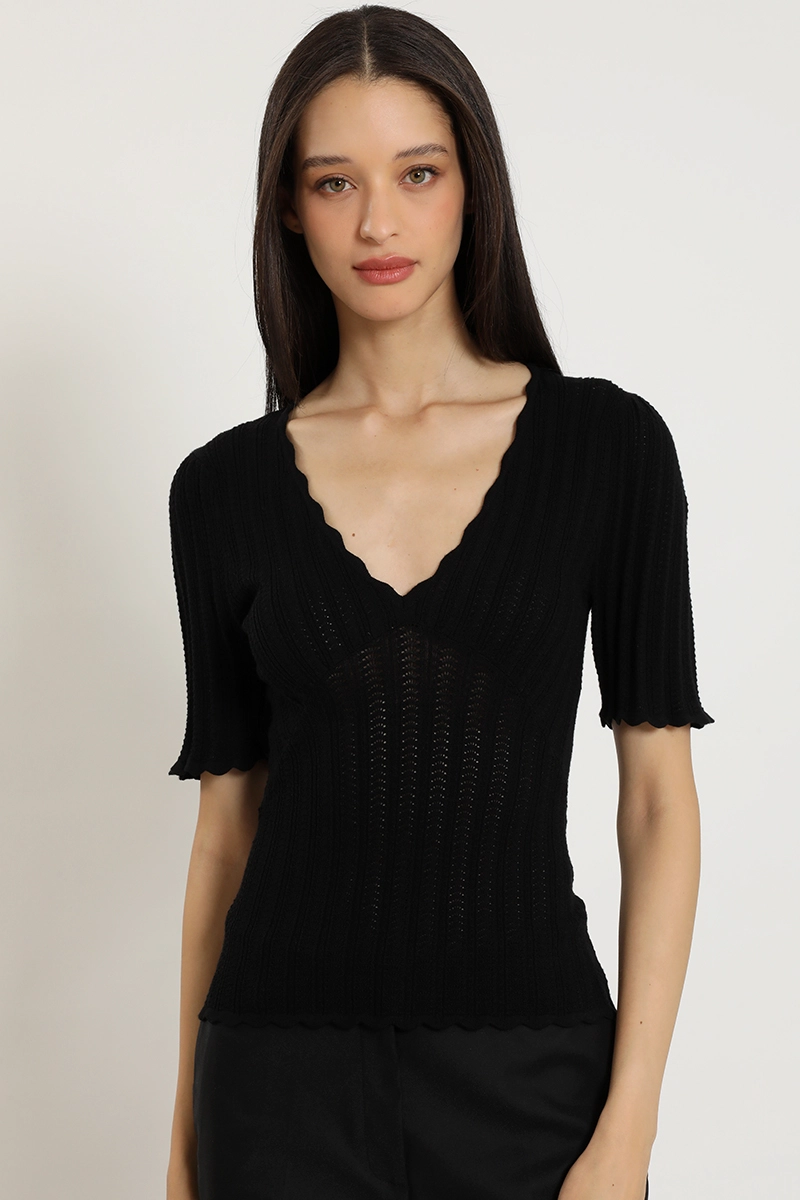 TOP PUNTO, ESCOTE V, NEGRO LIOLA - 6