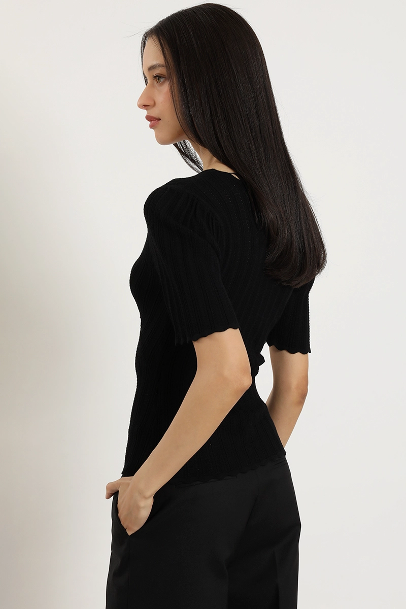 TOP PUNTO, ESCOTE V, NEGRO LIOLA - 7